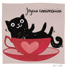 Chat joueur dans une tasse pour anniversaire